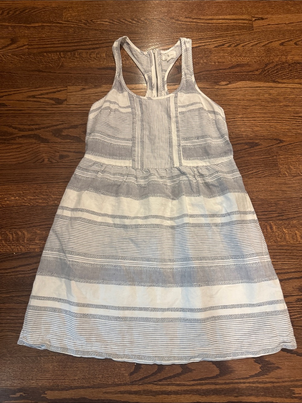 Lou & Grey Linen and Cotton Racerback Stripped Dress in Size 6